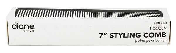 Diane Styling Comb Black 7in, 12ct with box